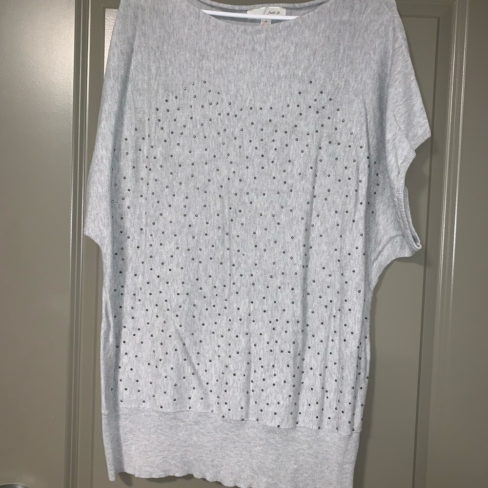 Forever 21 Grey Top with stones